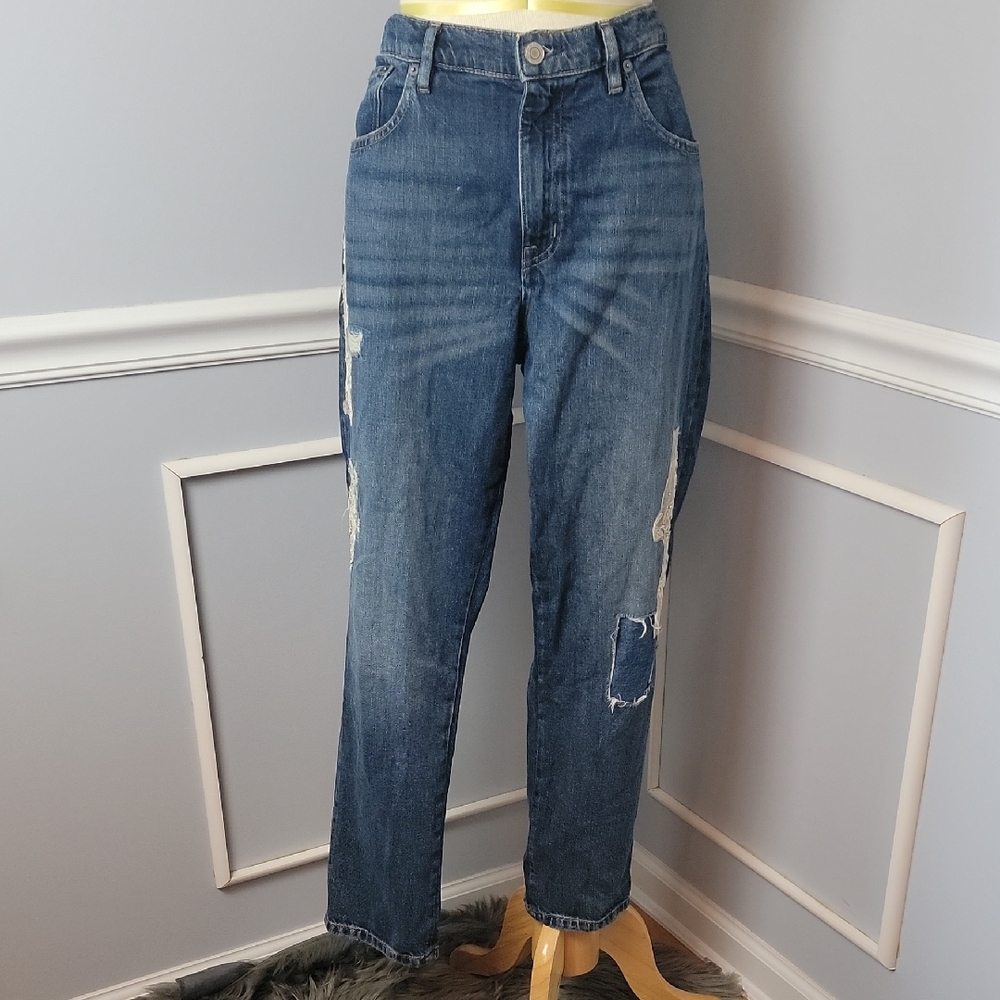 LAUREN RALPH LAUREN Lace Patchwork Beaded Embroidered Designer‎ Cropped Jeans 12